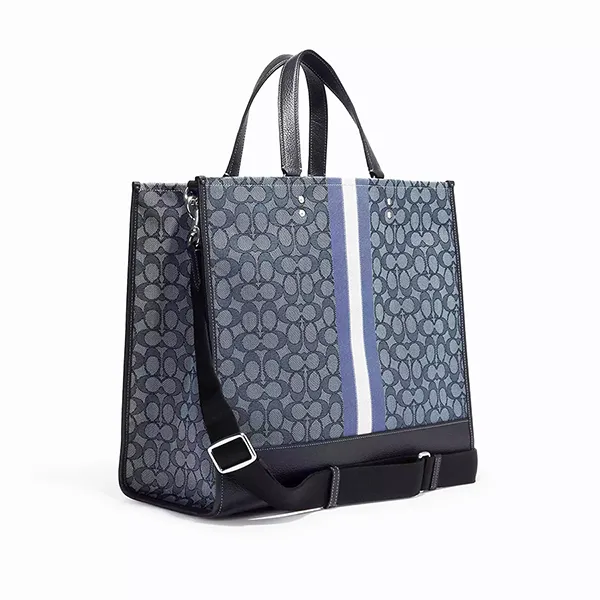 Túi Tote Nữ Coach Dempsey 40 In Signature Jacquard With Stripe And Patch C8418 Màu Xanh Navy