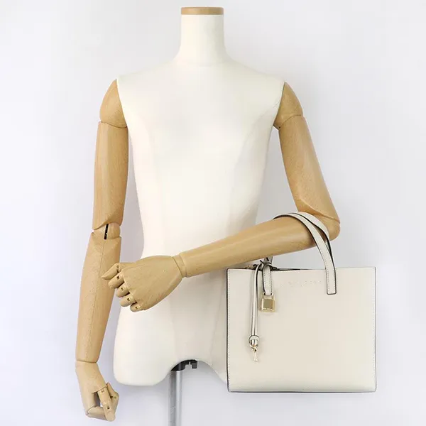 Túi Tote Nữ Marc Jacobs Mini Grind Coated Leather Màu Trắng - Túi xách - Vua Hàng Hiệu