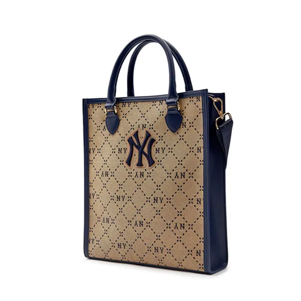 Túi Tote Nữ MLB Monogram New York Yankees ACRMDA3N-50BGS Màu Be Xanh