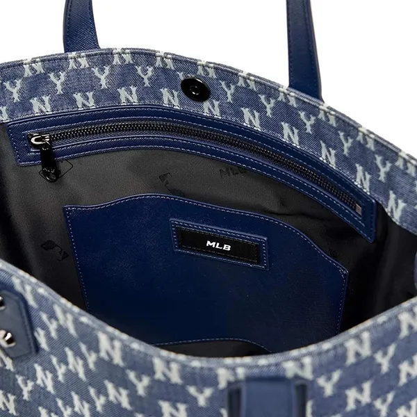 Túi Xách MLB Monogram Jacquard Shopper Bag New York Yankees 3AORL031N-50NYS Màu Xanh