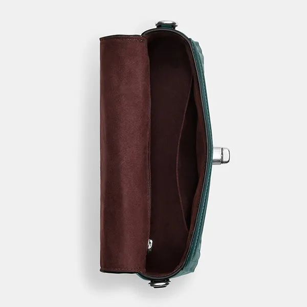 Túi Xách Nữ Coach Marlie Top Handle Satchel With Border Quilting C6800 Silver/Metallic Ivy Màu Xanh Lá