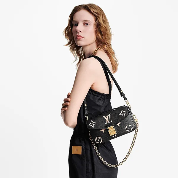Túi Xách Nữ Louis Vuitton LV Pochette Métis East West Noir Beige M46596 Màu Đen Họa Tiết - Túi xách - Vua Hàng Hiệu