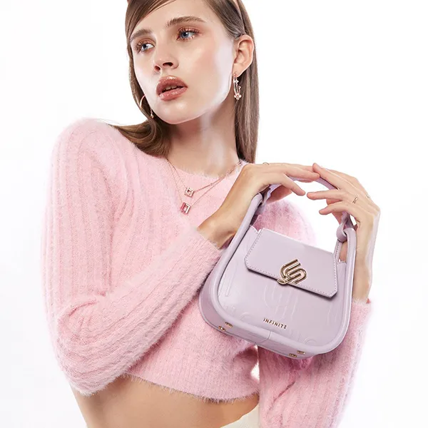 Túi Xách Nữ Lyn Infinite Dahlia Crossbody Bags Purple LL23MBF084 Màu Tím