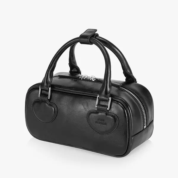 Túi Xách Tay Nữ Find Kapoor Heart Block Bag 22 Crinkled Black Màu Đen - Túi xách - Vua Hàng Hiệu