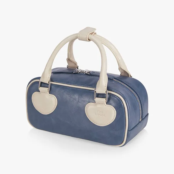 Túi Xách Tay Nữ Find Kapoor Heart Block Bag 22 Crinkled - Blue Ivory Màu Xanh - Túi xách - Vua Hàng Hiệu