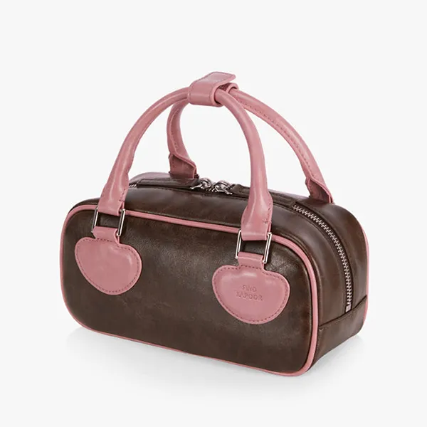 Túi Xách Tay Nữ Find Kapoor Heart Block Bag 22 Crinkled Brown Pink Màu Hồng Nâu - Túi xách - Vua Hàng Hiệu