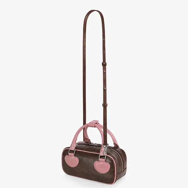 Túi Xách Tay Nữ Find Kapoor Heart Block Bag 22 Crinkled Brown Pink Màu Hồng Nâu - Túi xách - Vua Hàng Hiệu