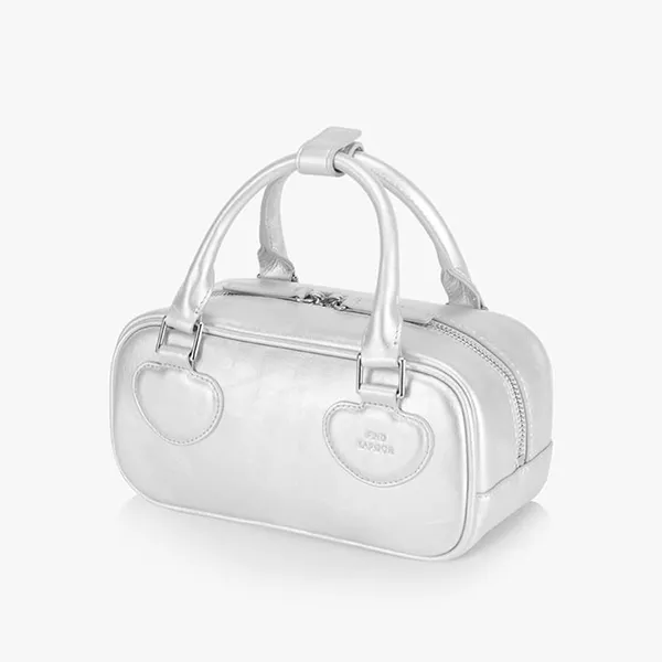 Túi Xách Tay Nữ Find Kapoor Heart Block Bag 22 Crinkled Silver Màu Bạc - Túi xách - Vua Hàng Hiệu