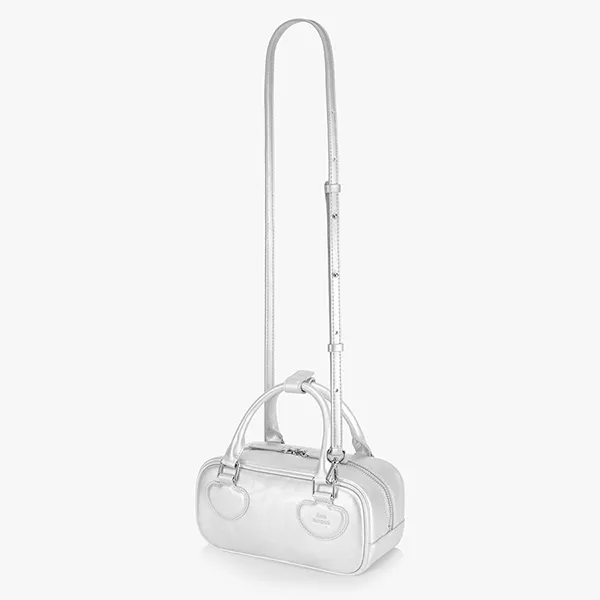 Túi Xách Tay Nữ Find Kapoor Heart Block Bag 22 Crinkled Silver Màu Bạc - Túi xách - Vua Hàng Hiệu