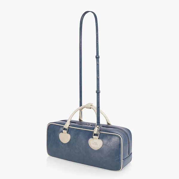 Túi Xách Tay Nữ Find Kapoor Heart Double Bag 37 Crinkled Blue Ivory Màu Xanh - Túi xách - Vua Hàng Hiệu