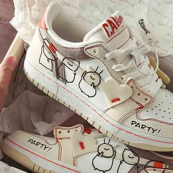 Giày Sneaker Unisex Cat & Sofa Party Baby AC280 Màu Be Trắng - Giày - Vua Hàng Hiệu