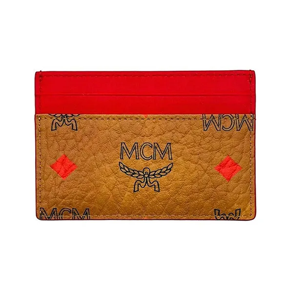 Ví Đựng Thẻ Nữ MCM Spectrum Diamond Rainbow Logo Visetos Card Holder MYAAASV02 Màu Nâu Đỏ - Túi xách - Vua Hàng Hiệu