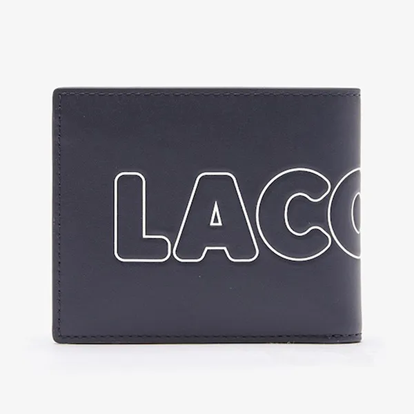 Ví Nam Lacoste Men's Fitzgerald Branded Leather Foldable Wallet NH3715FW J52 Màu Xanh Đen