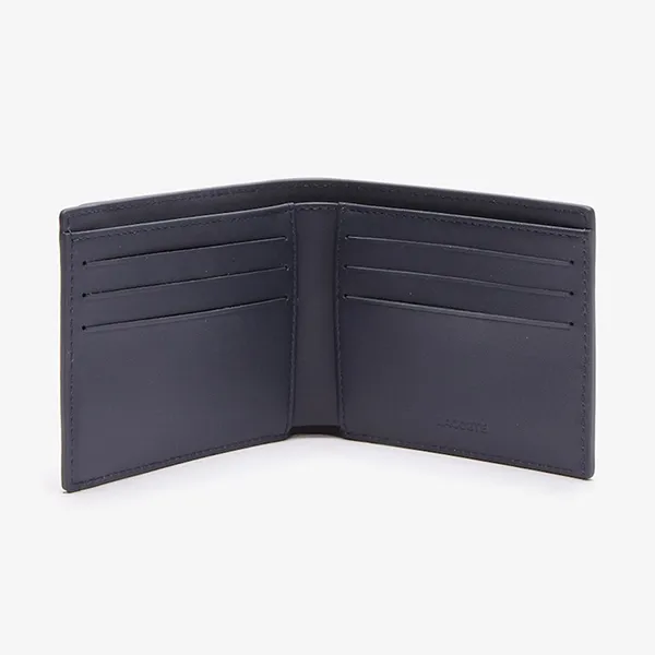 Ví Nam Lacoste Men's Fitzgerald Branded Leather Foldable Wallet NH3715FW J52 Màu Xanh Đen