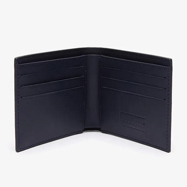 Ví Nam Lacoste Men's Fitzgerald Branded Leather Foldable Wallet NH3788FW 699 Màu Xanh Đen
