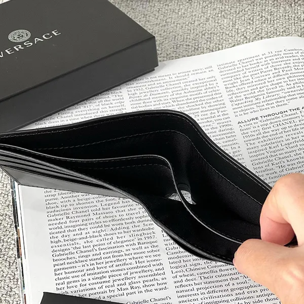 Ví Nam Versace La Medusa Leather Wallet Màu Đen - Túi xách - Vua Hàng Hiệu