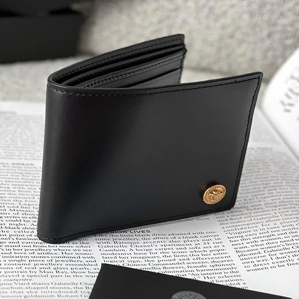 Ví Nam Versace La Medusa Leather Wallet Màu Đen - Túi xách - Vua Hàng Hiệu
