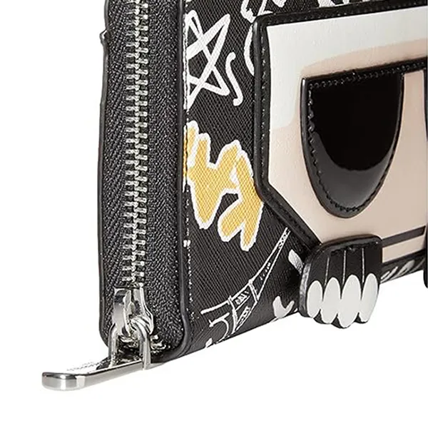Ví Nữ Karl Lagerfeld Maybelle Continental Large Zip Around Wallet LH9QU5AV BKO Màu Đen Họa Tiết