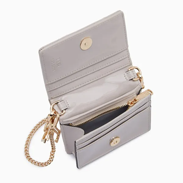 Ví Nữ Lyn Glossy Wallets On Chain LL23WWF007 Grey Màu Xám