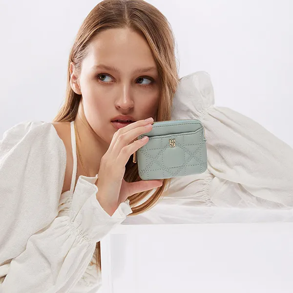 Ví Nữ Lyn Nadena Card Holder Wallets LL23FWF105 Màu Xanh Green