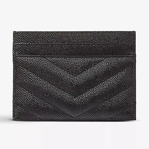 Ví Nữ Yves Saint Laurent YSL Card Holder With Gold Logo Vàng Màu Đen - Túi xách - Vua Hàng Hiệu
