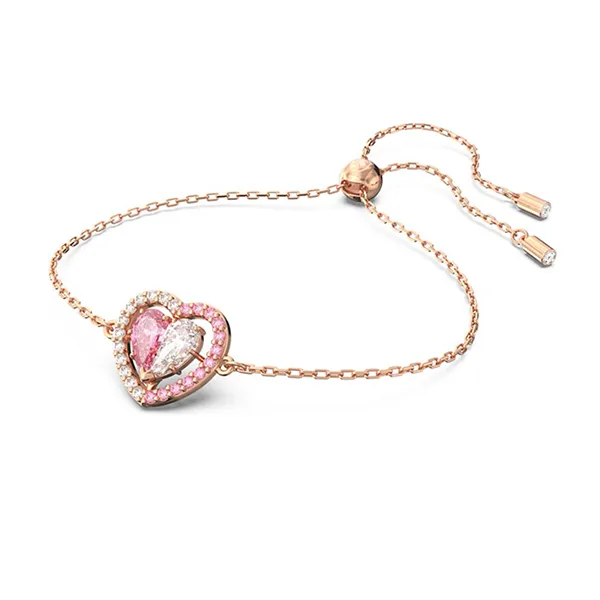 Vòng Đeo Tay Nữ Swarovski Gema 520 Bracelet Heart, Pink, Rose Gold-Tone Plated 5653012 Màu Vàng Hồng