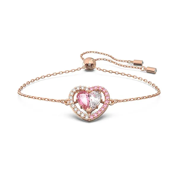 Vòng Đeo Tay Nữ Swarovski Gema 520 Bracelet Heart, Pink, Rose Gold-Tone Plated 5653012 Màu Vàng Hồng