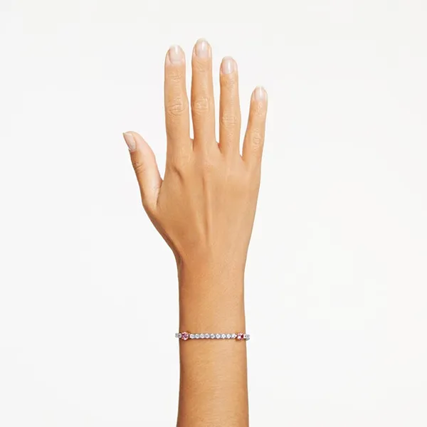 Vòng Đeo Tay Nữ Swarovski Pink Mixed Cuts Matrix Tennis Bracelet 5666421 Màu Bạc Hồng