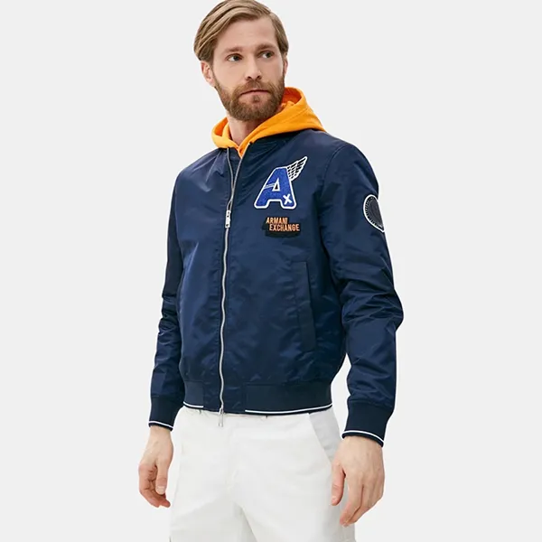 Áo Bomber Armani Exchange Blouson Jacket 3KZB22ZNJWZ Màu Xanh Navy Size S - Thời trang - Vua Hàng Hiệu