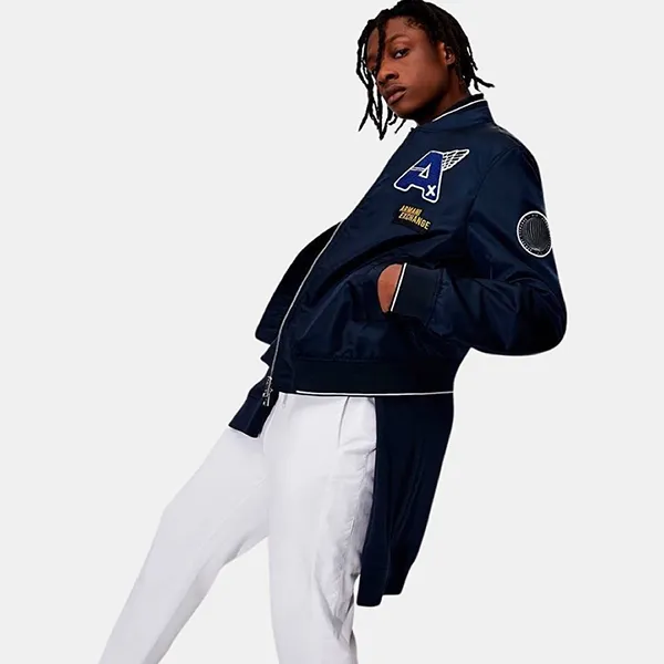 Áo Bomber Armani Exchange Blouson Jacket 3KZB22ZNJWZ Màu Xanh Navy Size S - Thời trang - Vua Hàng Hiệu