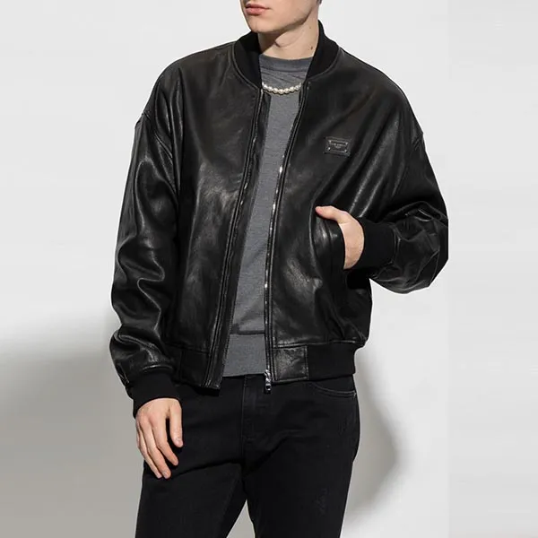 Áo Bomber Nam Dolce & Gabbana D&G Black Bomber Jacket G9ZM1L HULQ4-N0000 Màu Đen Size 48