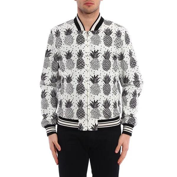 Áo Bomber Nam Dolce & Gabbana D&G Pineapple Print G9IJ8T Màu Trắng Họa Tiết Size 44 - Thời trang - Vua Hàng Hiệu