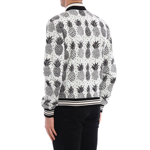 Áo Bomber Nam Dolce & Gabbana D&G Pineapple Print G9IJ8T Màu Trắng Họa Tiết Size 44 - Thời trang - Vua Hàng Hiệu