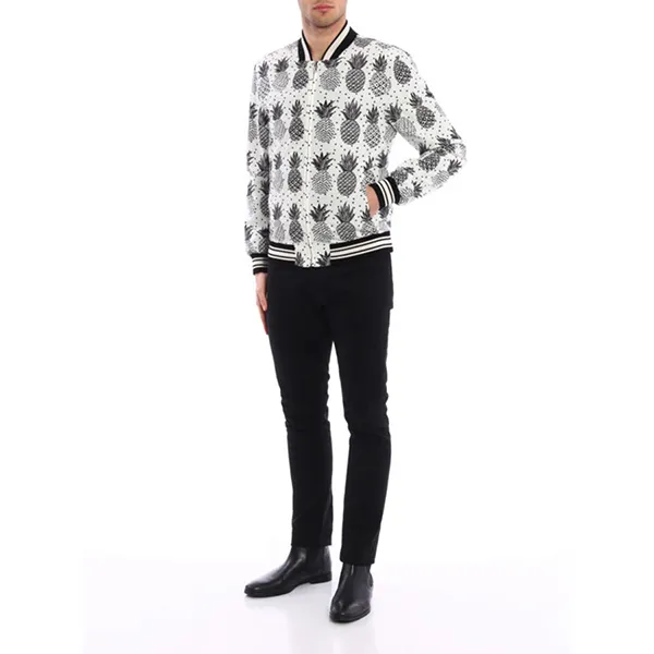 Áo Bomber Nam Dolce & Gabbana D&G Pineapple Print G9IJ8T Màu Trắng Họa Tiết Size 44 - Thời trang - Vua Hàng Hiệu