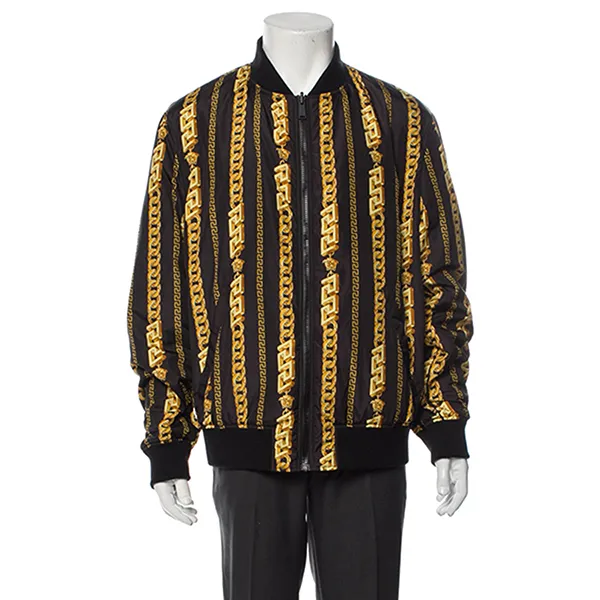 Áo Bomber Nam Versace Printed Jacket A89511S1A072975B000 Màu Đen Họa Tiết Vàng Size 46 - Thời trang - Vua Hàng Hiệu