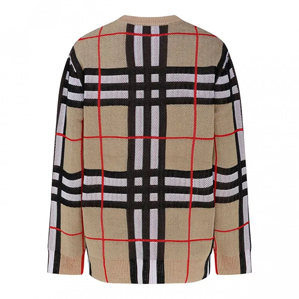 Áo Cardigan Burberry Archive Beige and Multicolour Vintage Check Màu Nâu Size XS
