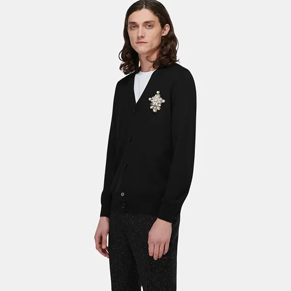 Áo Cardigan Nam Alexander Mcqueen 651187Q1XBA1034 Màu Đen Size S