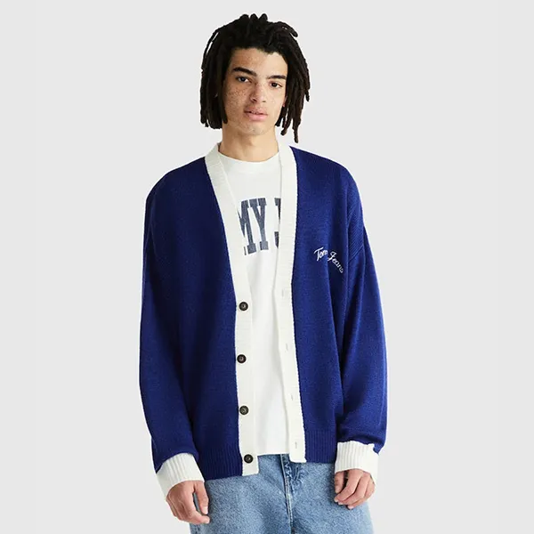 Áo Cardigan Nam Tommy Hilfiger Boxy Prep Cardigan DM0DM16788 Màu Xanh Dương