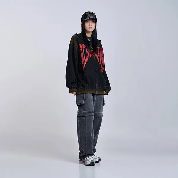 Áo Hoodie Acmé De La Vie ADLV Front Full Logo Spray Washing Màu Đen - Thời trang - Vua Hàng Hiệu