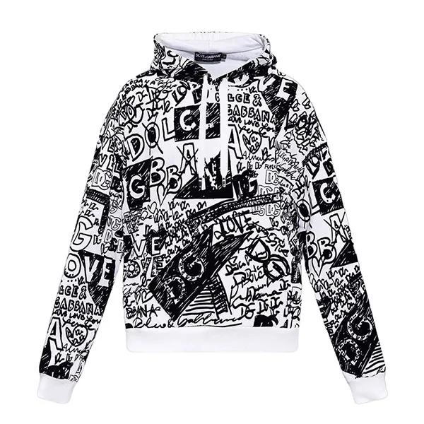 Áo Hoodie Nam Dolce & Gabbana D&G Hoodie With Textured Graffiti Print G9YV5TG7L8K Màu Trắng Size XS - Thời trang - Vua Hàng Hiệu
