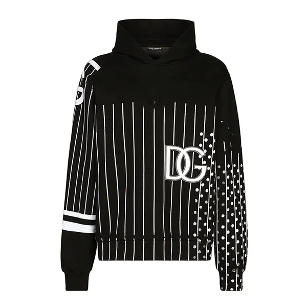 Áo Hoodie Nam Dolce & Gabbana D&G Printed Technical Jersey Hoodie G9UP0TG7C9V Màu Đen Size 44