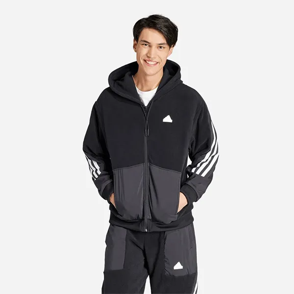 Áo Khoác Unisex Adidas Future Icons 3-Stripes Hoodie IB6130 Màu Đen Size L