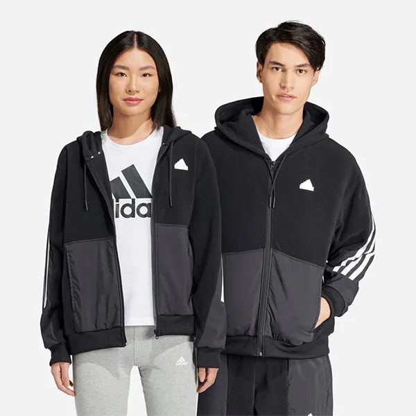 Áo Khoác Unisex Adidas Future Icons 3-Stripes Hoodie IB6130 Màu Đen Size L