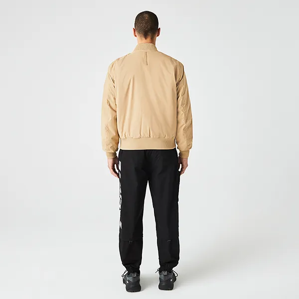 Áo Khoác Bomber Nam Lacoste Men's Insulated Padded Jacket BH0549 02S Màu Be Size 48