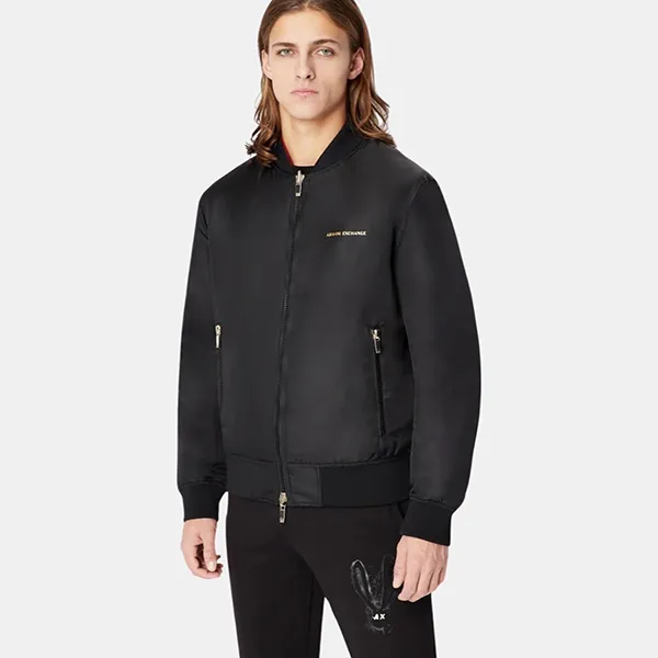 Áo Khoác Bomber Nam Armani Exchange Reversible Nylon Jacket Hai Mặt 3RZB38ZNUBZ12253 Màu Đen/Đỏ Size 44