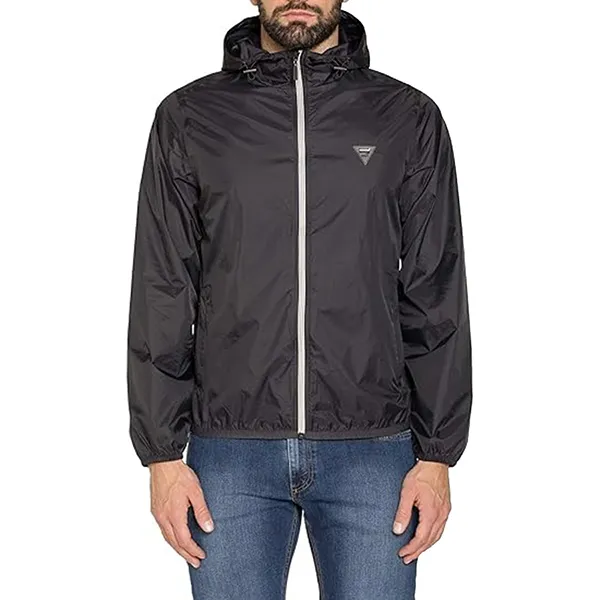 Áo Khoác Gió Nam Carrera Jeans Pocket Windproof Jacket With Zip And Hood 407A1418X_899 Màu Đen Size M