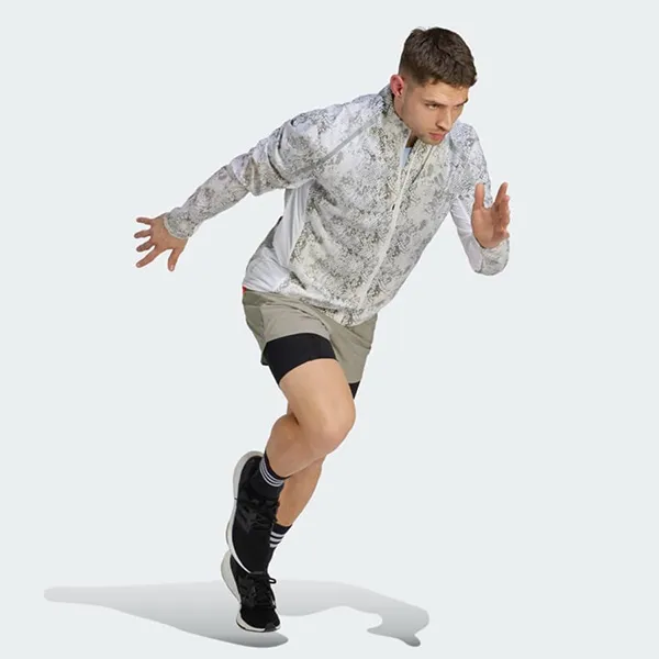 Áo Khoác Nam Adidas Patterned Overlay Marathon Jacket IC7597 Màu Trắng Họa Tiết Size 2XS