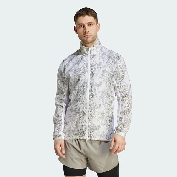 Áo Khoác Nam Adidas Patterned Overlay Marathon Jacket IC7597 Màu Trắng Họa Tiết Size 2XS
