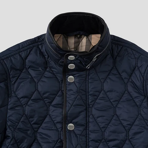 Áo Khoác Nam Burberry Quilted Collar Zipper 4036873 Màu Xanh Navy - Thời trang - Vua Hàng Hiệu