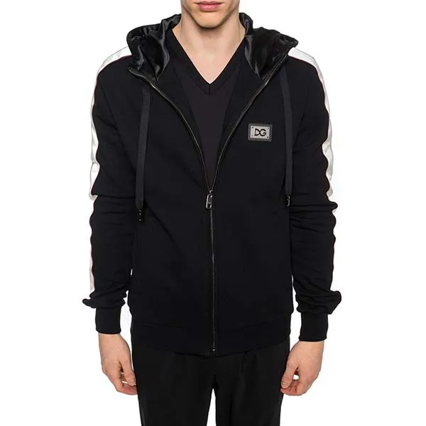 Áo Khoác Nam Dolce & Gabbana D&G Black Logo Sweatshirt G9NN3T Màu Đen Size 44